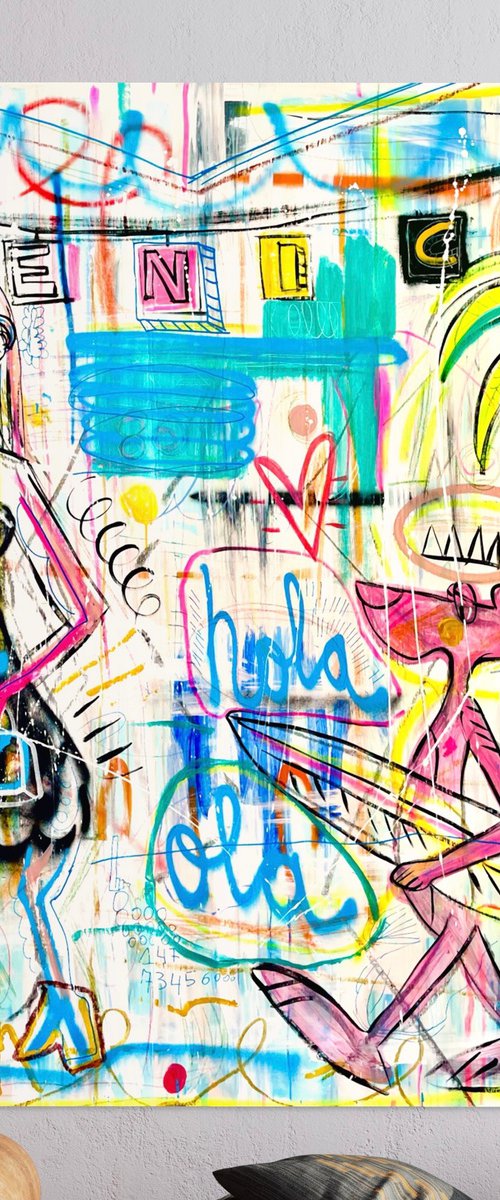 Hola Ola 150x150cm by Mercedes Lagunas