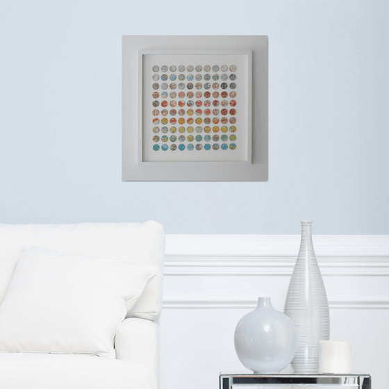 100 rainbow map dots artwork