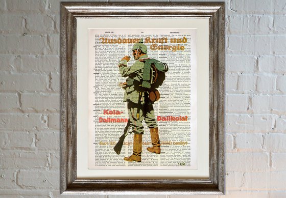 Kola-Dallmann Dallkolat - Collage Art Print on Large Real English Dictionary Vintage Book Page