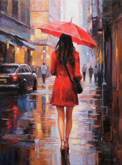 Walking in the Rainy City by Behshad Arjomandi