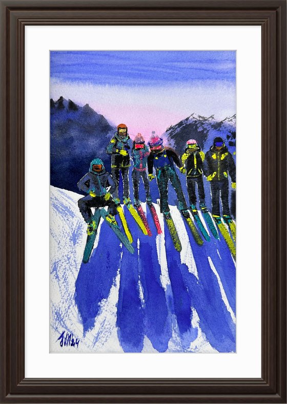 Friends at a ski resort