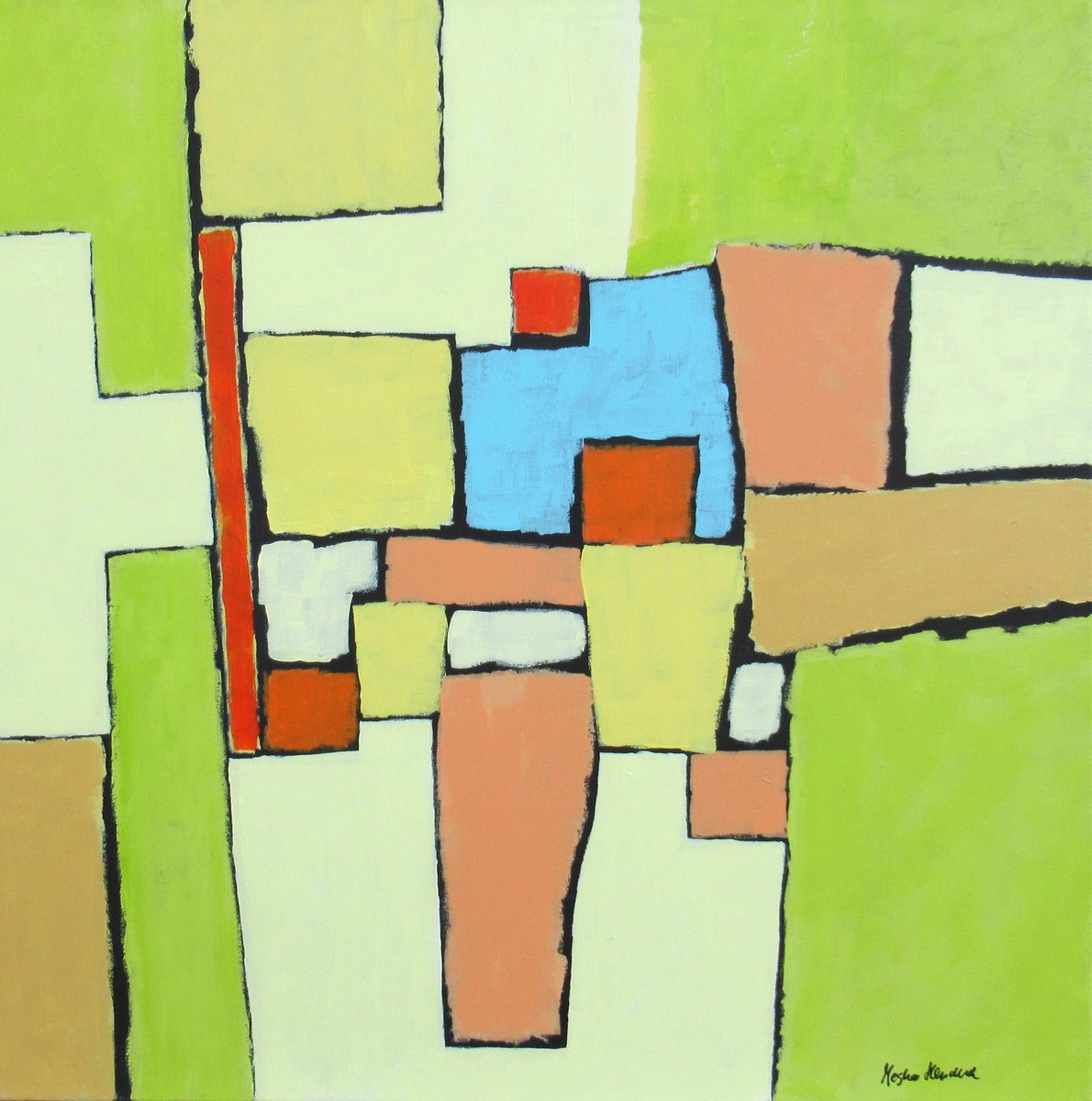 Abstract Acrylic Painting By Megha Hendrick., 28 X 28", Morning Melody., Original Artwork