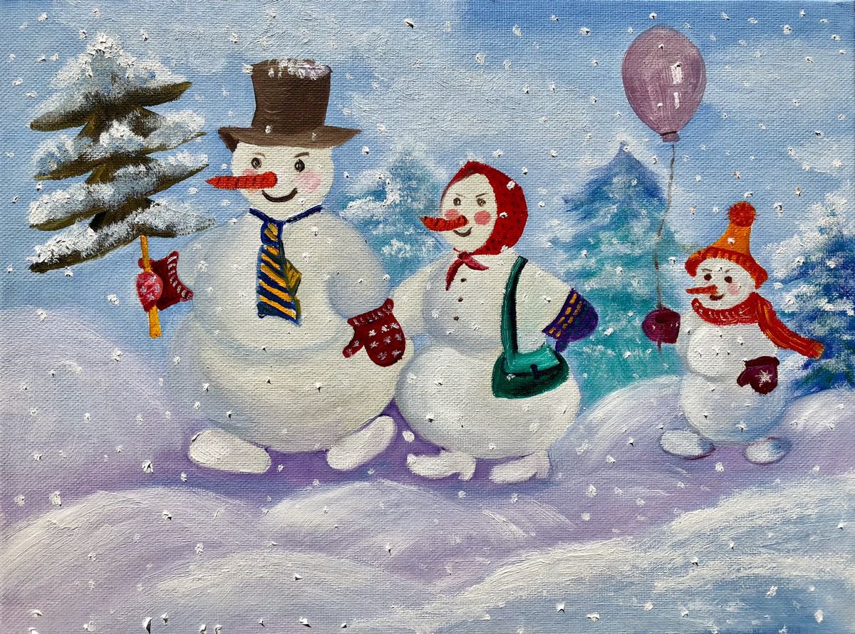 Snowman family by Inna Montano