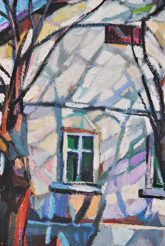 White village house / 70 x 64.5  cm