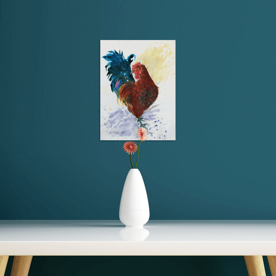 Rooster I - Pet portrait /  ORIGINAL PAINTING