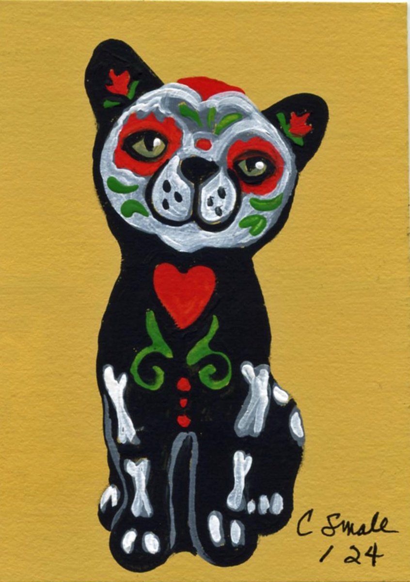 Day of the Dead Black Cat by Carla Smale