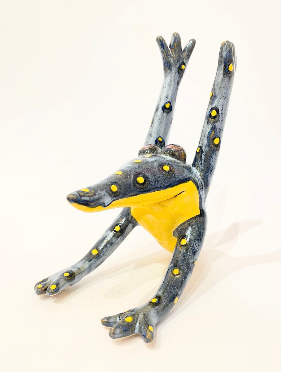 Cartoon Animal Clay Sculpture By Viktor Zuk, 9 X 9", Dotted Sweet Monstroum, Original Artwork