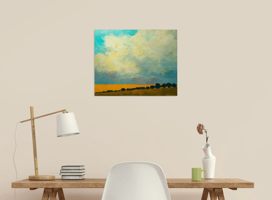 WHEATFIELD AND SUMMER SKY