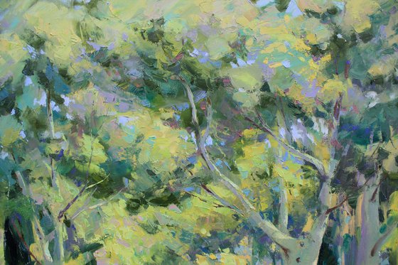Road in greenery Oil painting by Alisa Onipchenko-Cherniakovska | Artfinder