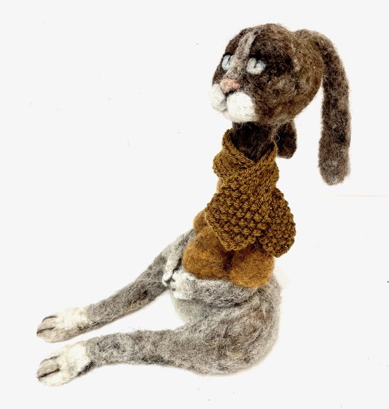 Gregoire, felted wool hare