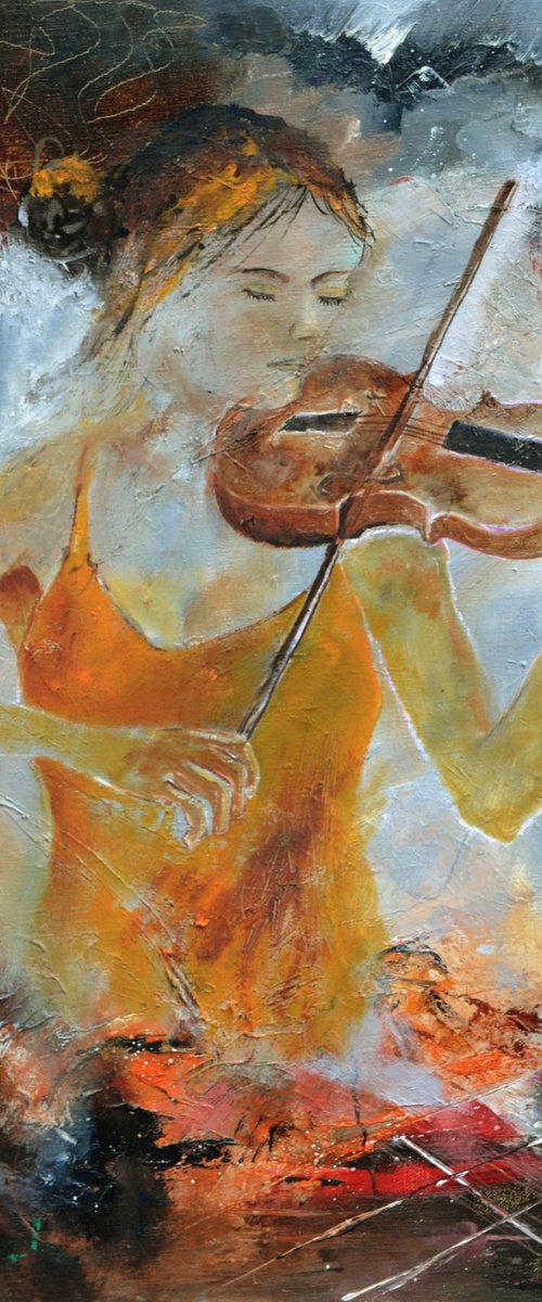 She is playing violin by Pol Henry Ledent