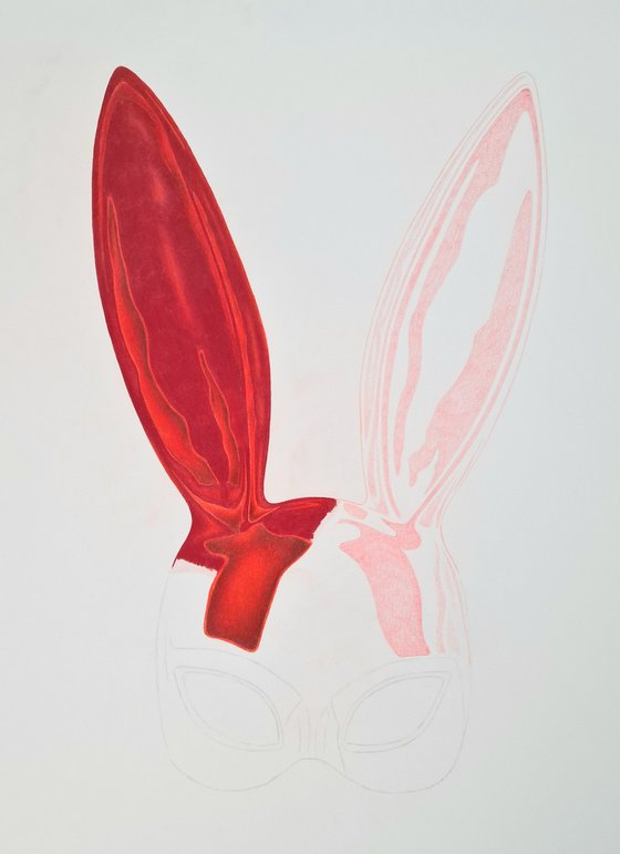 Latex Bunny Mask Red