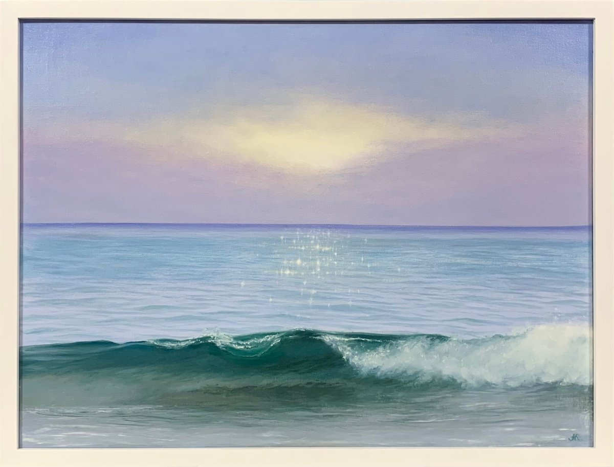 Photorealistic Landscape Oil Painting By Alla Kallass, 26 X 20, Coastal Bliss. Seascape, Original Artwork