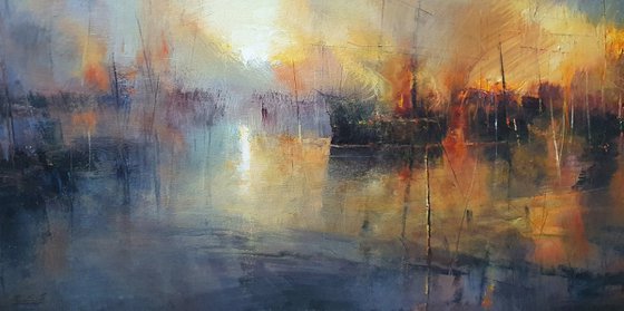 " Harbor of destroyed dreams - Morning After .... " W 125 x H 100 cm