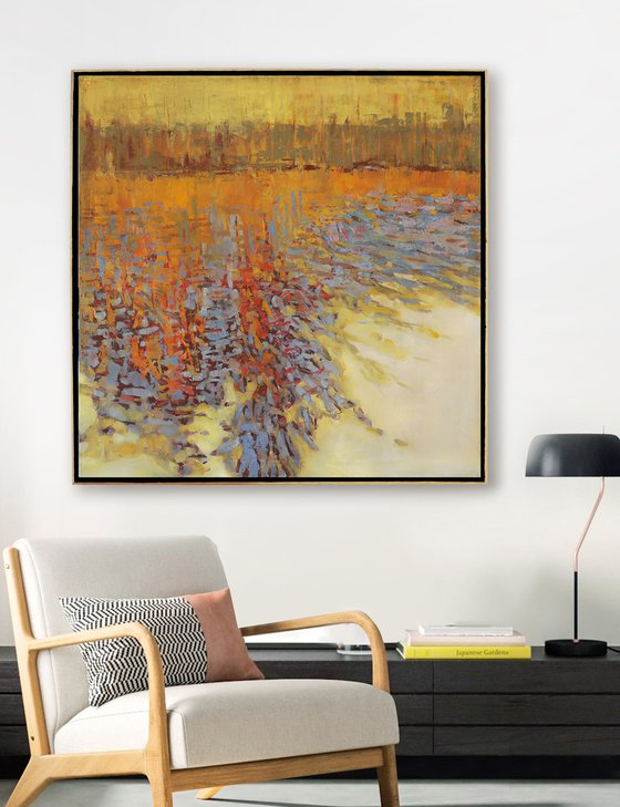 Warm Reflection 30x30 inch 76x76 cm by Bo Kravchenko