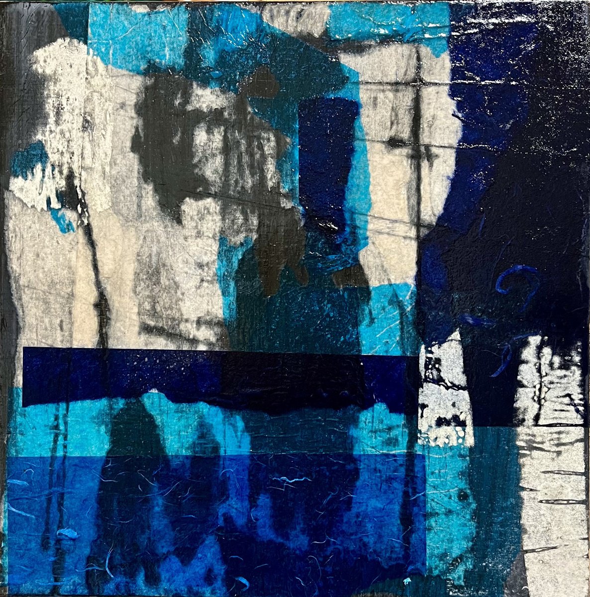 Organic Abstract Painting By Shellie Garber, 12 X 12", Deep Dive, Original Artwork