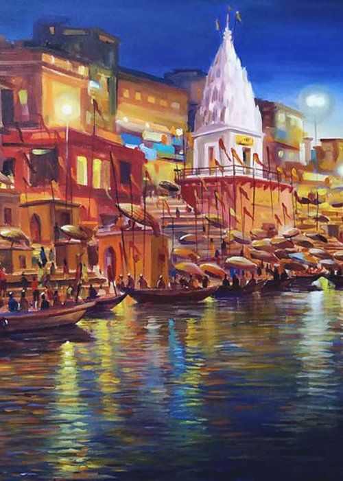Evening Varanasi Ghats by Samiran Sarkar