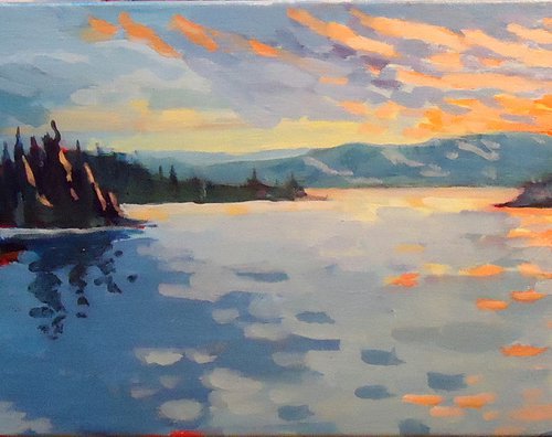 Sunset at Lake Joseph by Edward  Abela
