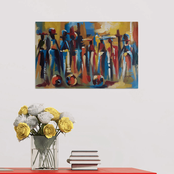 Colorful Market, African Market Art