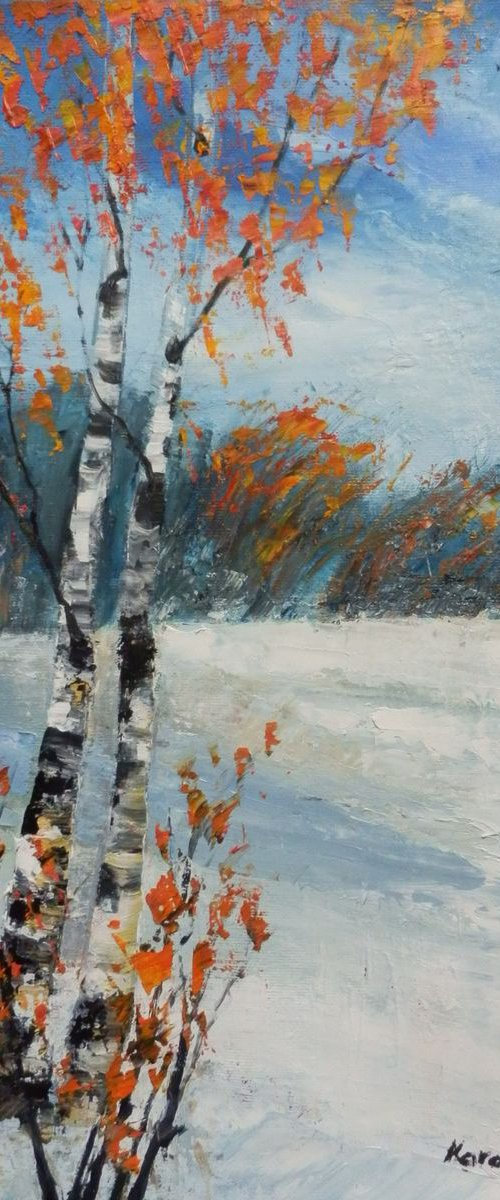 Winter birches by Maria Karalyos