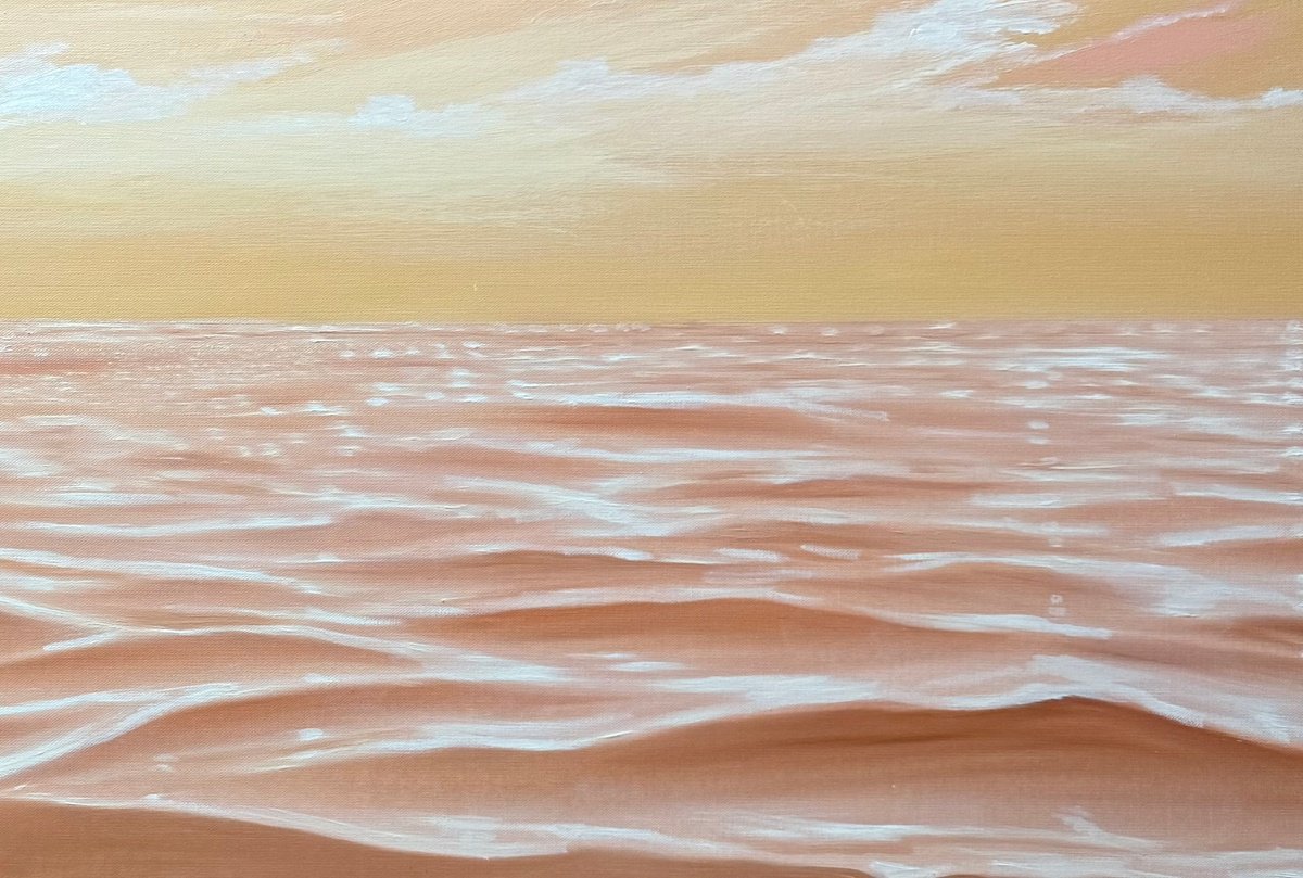 Impressionistic Landscape Oil Painting By Alanah Jarvis, 60 X 24, Golden Drift, Original Artwork