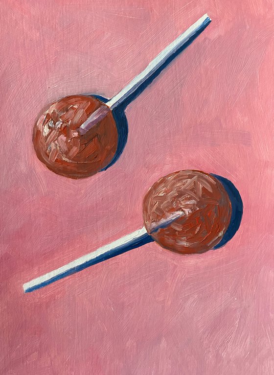 two lollipops — modern still life