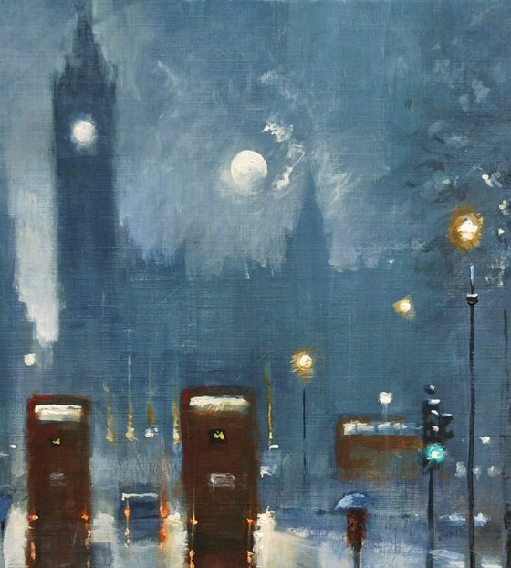London Moonlight Parliament Sq