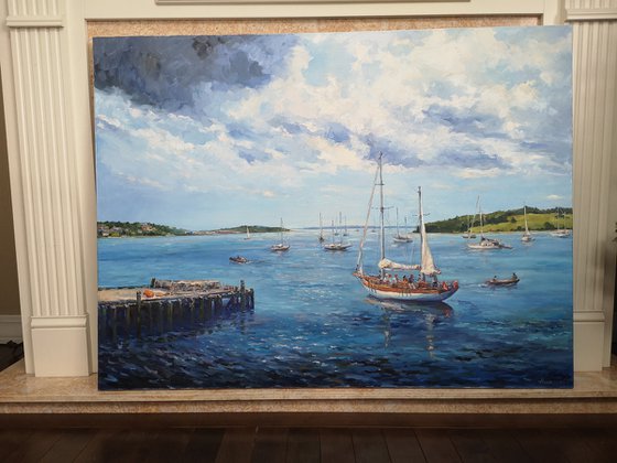 Morning sun on the Lunenburg bay (36x48x1.5")