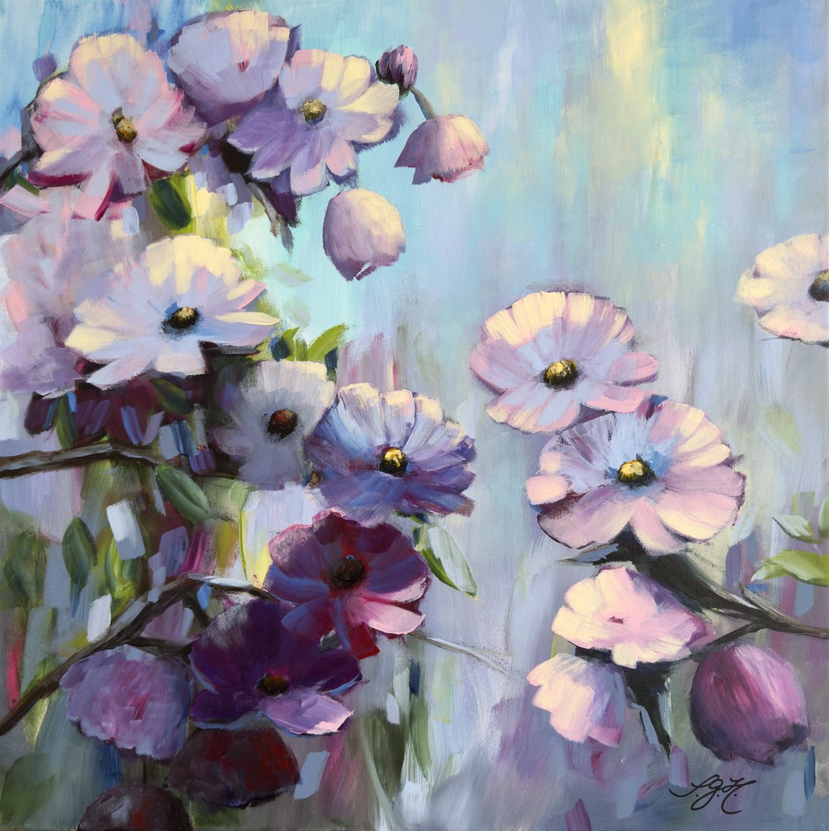 Sandra Gebhardt-Hoepfner | Original Acrylic Painting | New Beginnings 4 | 60 X 60Cm | Artwork For Sale On Artfinder