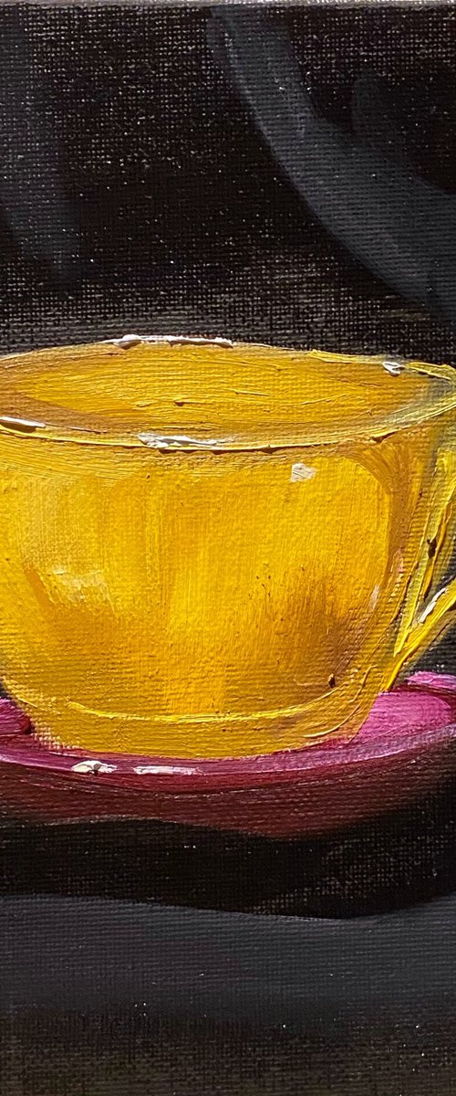 Yellow coffee cup still life by Dmitry Fedorov