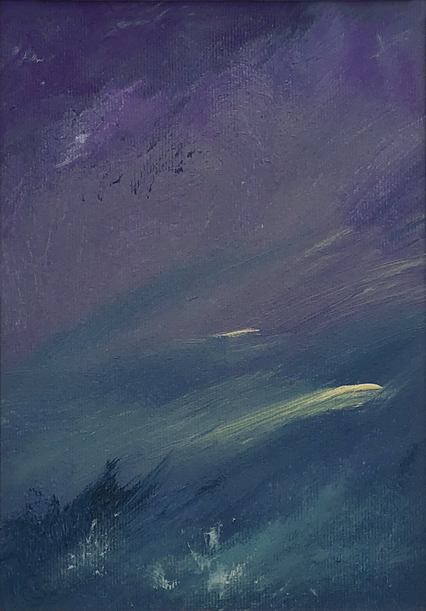 Waves III - Mounted abstract painting by Jon Joseph