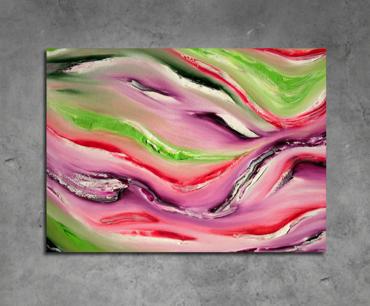 Organic Abstract Oil Painting By Davide De Palma, 28 X 20, Magician, Original Artwork