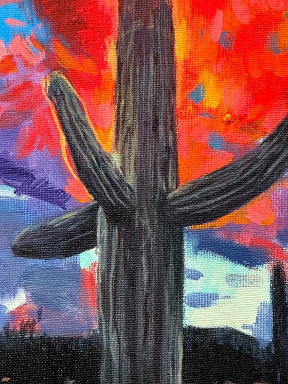 Sentinel Beneath a Fiery Sky