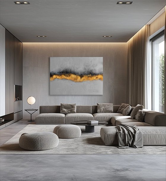 Gold Gray Abstract