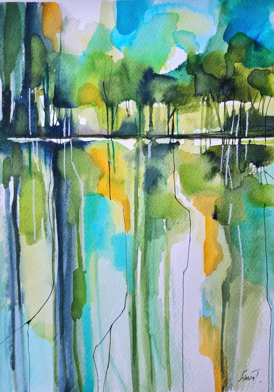 Green reflections 24x32cm