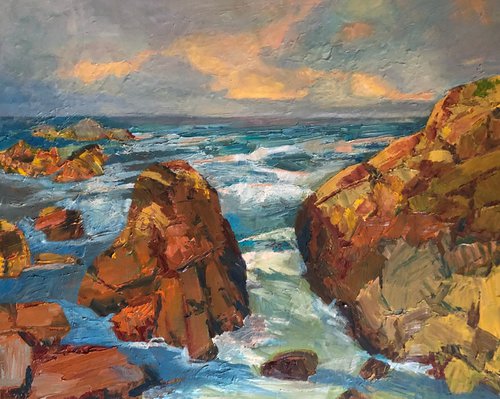 A drop in the ocean seascape oil painting by Padmaja Madhu