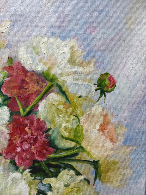 Peonies bouquet  still life