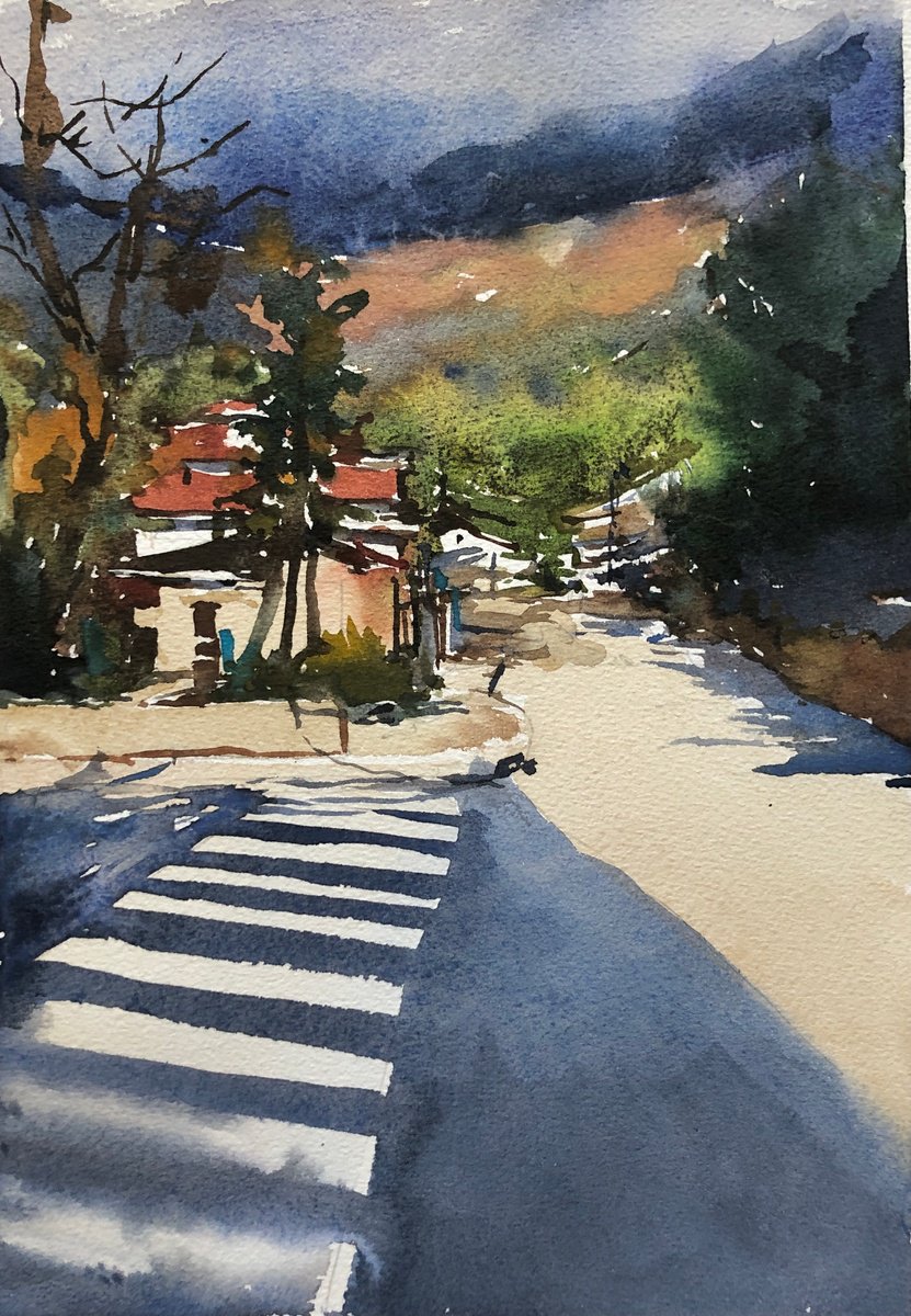 Impressionistic Cityscapes Watercolour By Olga Beloborodova, 8 X 12", Sketch 8, Original Artwork