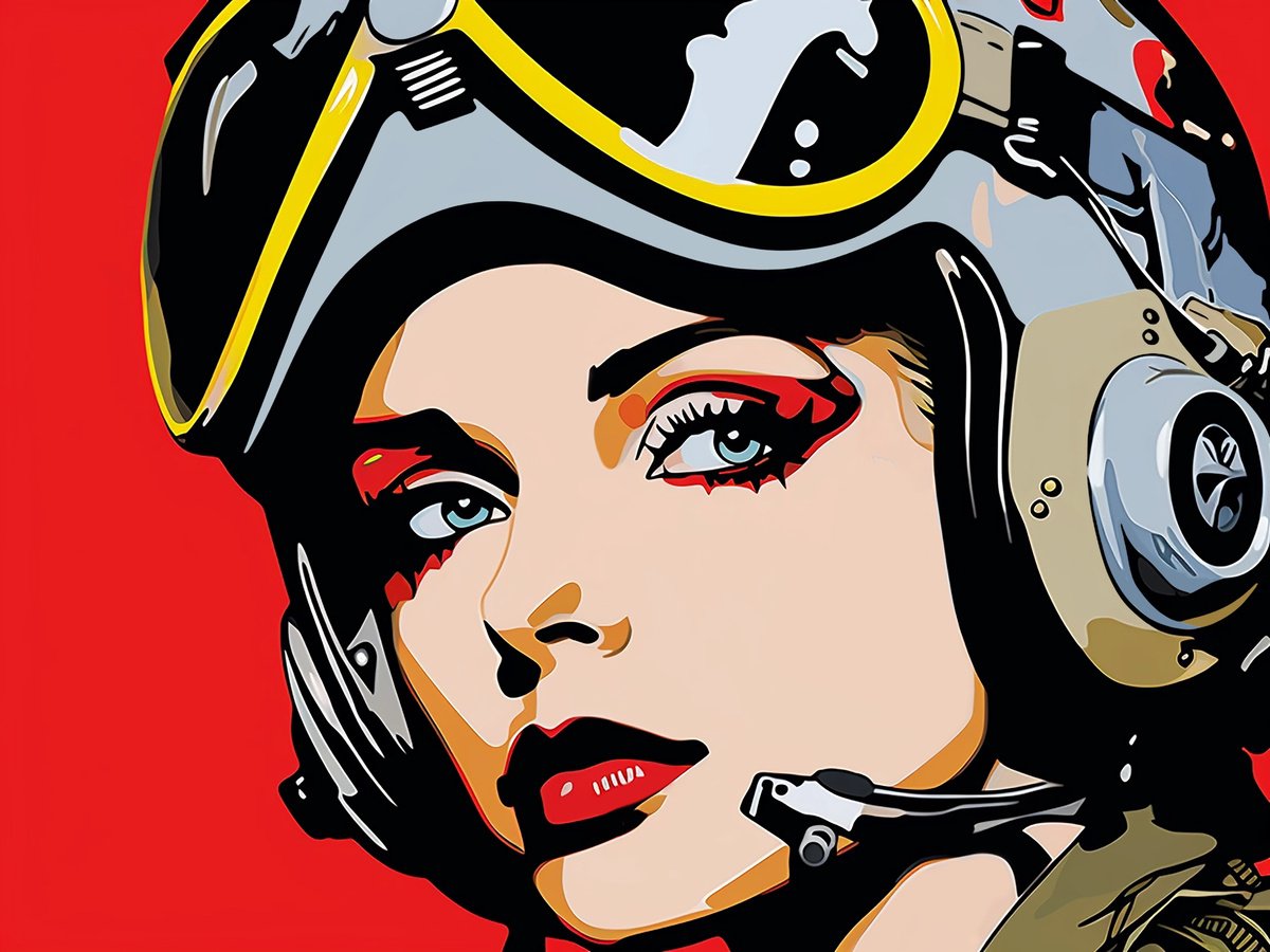 Urban And Pop Acrylic Painting , Pilot Swallow By Kosta Morr, 31 X 24, Artwork For Sale On Artfinder