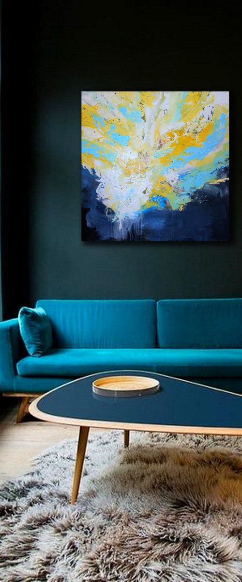 100x100cm /abstract painting / Ready to hang /  Abstract 111 by Alex Senchenko