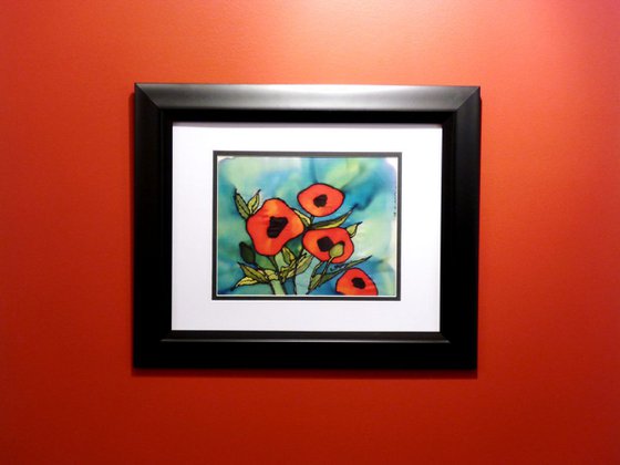 Poppies (Painting on Silk)