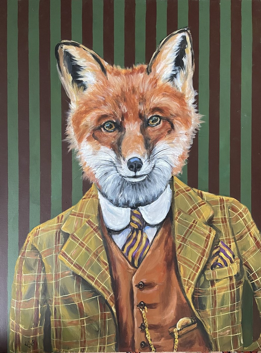 Felix Fox By Louise Brown, 24 X 32, Artwork For Sale On Artfinder