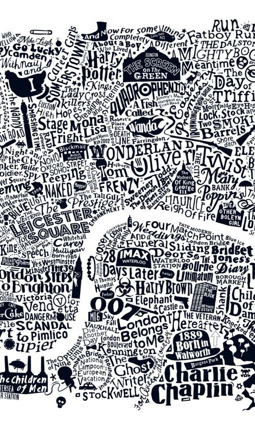 CENTRAL LONDON FILM MAP (White) by Dex