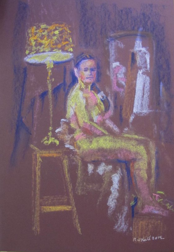 seated female nude