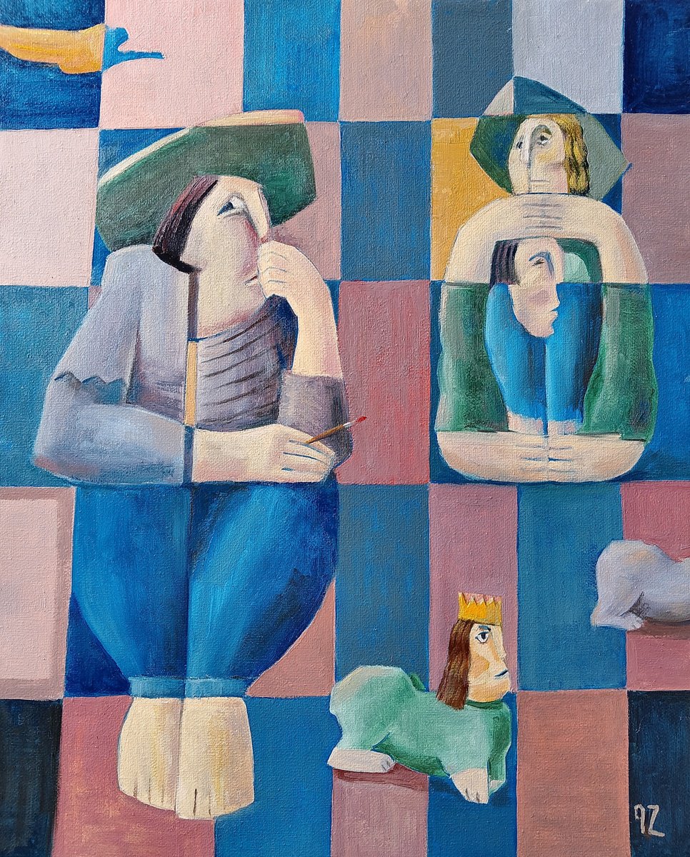 Expressive Oil Painting , The Artist And His Visions By Gegham Hunanyan, 16 X 20, Artwork For Sale On Artfinder