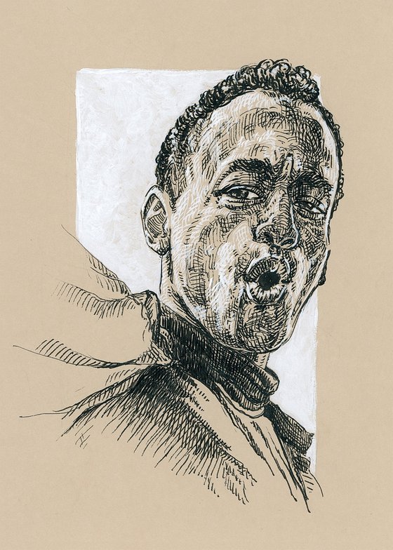 Man portrait. Ink portrait