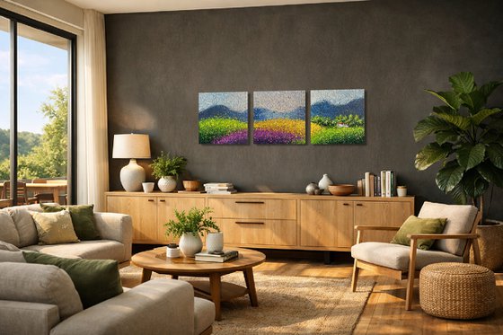 Lavender Dreams of Tuscany - triptych