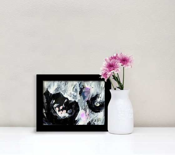 Midnight Blooms 11 - Framed Floral Painting by Kathy Morton Stanion