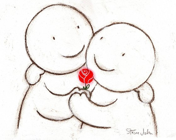 Hugs 49 with rose. Unframed