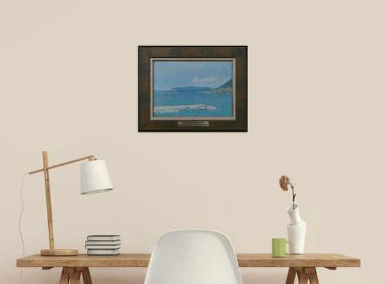 Cloudy. Yachts in the Bali port